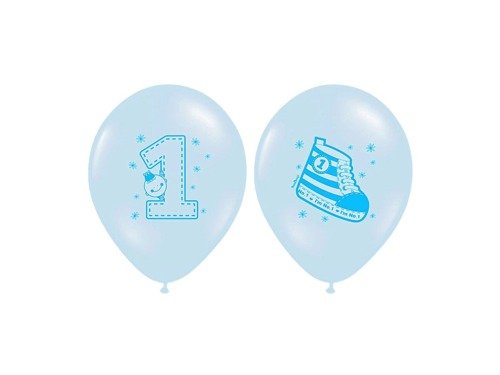 1st Birthday Balloon Boy "Shoe - I'm Number 1" - 30 cm - 6 pcs