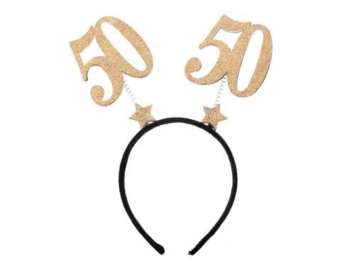 50th birthday headband - gold - 1 pc
