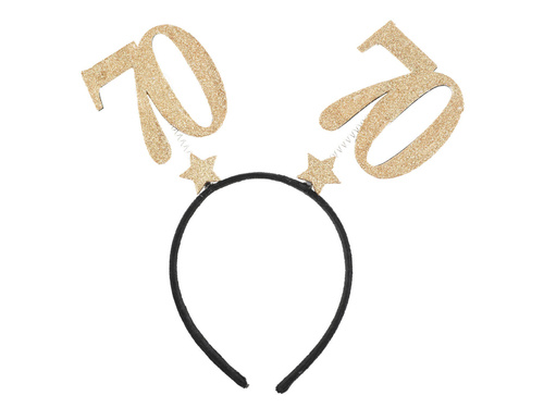 70th birthday headband - gold - 1 pc
