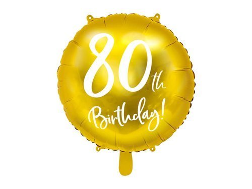 80th Birthday Balloon - 45 cm - 1 pc