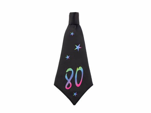 80th birthday tie, black, 42x18 cm, 1 pc