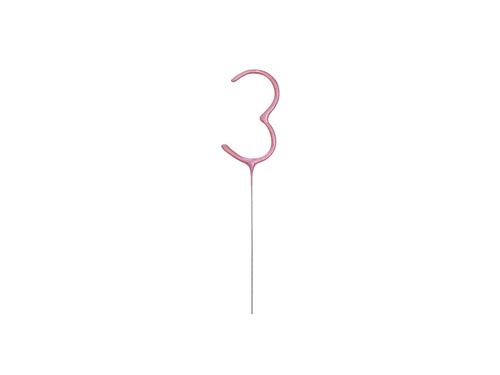 Birthday Rose Pink Glitz Number 3 Sparkler - 18 cm - 1 pc