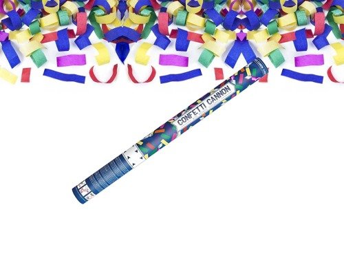 Colorful confetti and metalic streamer party cannonr 60 cm, 1pc