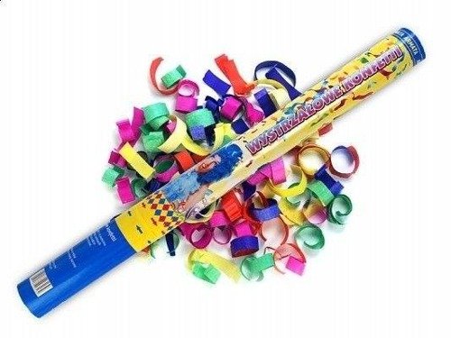 Colorful confetti party cannon, 60 cm, 1 pc