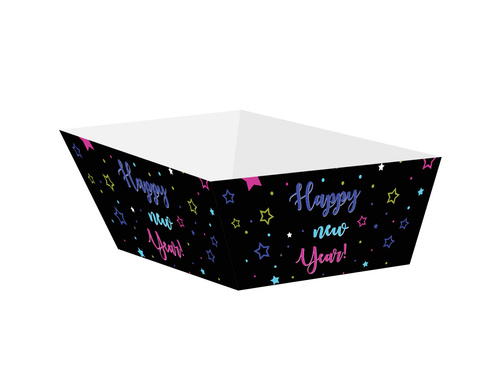 Decorative boxes for chips, crisps Happy New Year Stars - 4 pcs