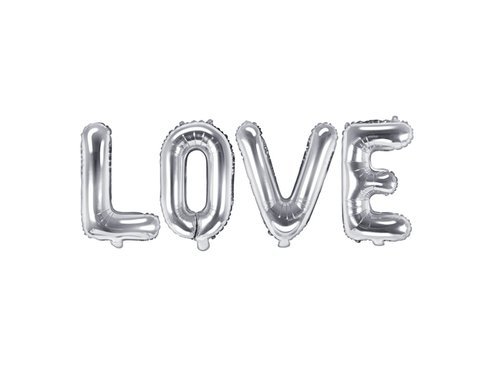 Foil balloon Love silver