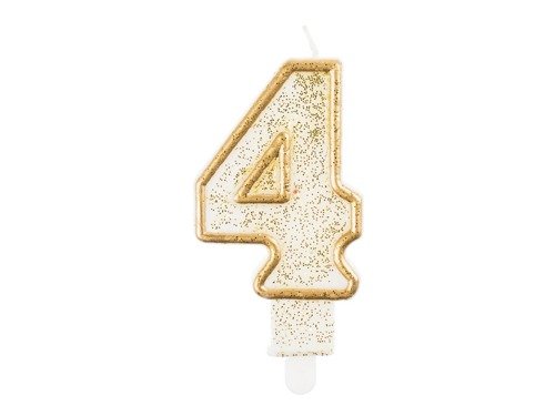 Glitter Gold Candle no 4 - 1 pc
