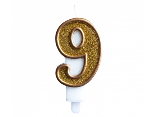 Glitter Gold Candle no 9 - 1 pc