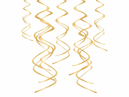 Gold plastic Swirl Decorations - 60 cm - 5 pcs
