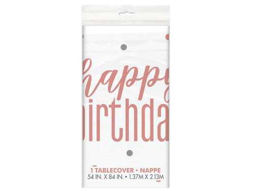 Happy Birthday Plastic Tablecover - 137x213 cm - 1 pc