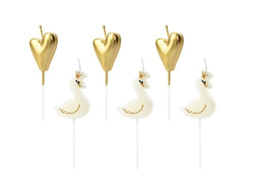 Lovely Swan candles - 6 pcs