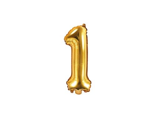 Mini Shape Number 1 Gold Foil Balloon - 35 cm - 1 pc
