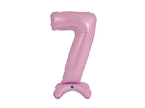 Number 7 Pastel Pink Standing Foil Balloon - 64 cm - 1 pc