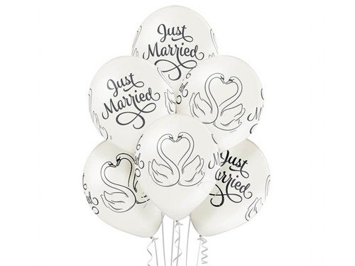 Pastel Just Married - 12" - 6 pcs