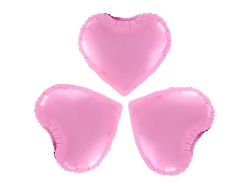 Pink Heart Foil Balloon - 23 cm - 3 pc