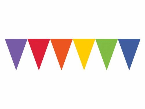Rainbow Paper Pennant Banners 4.5 m - 1 pc
