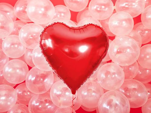 Red metallic Heart Foil Balloon - 61 cm - 1 pc
