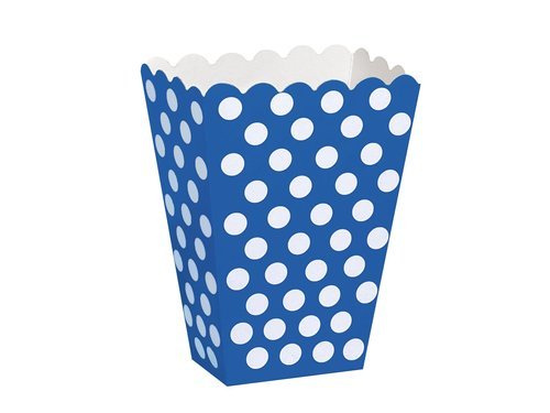 Royal blue dots treat boxes - 8 pcs