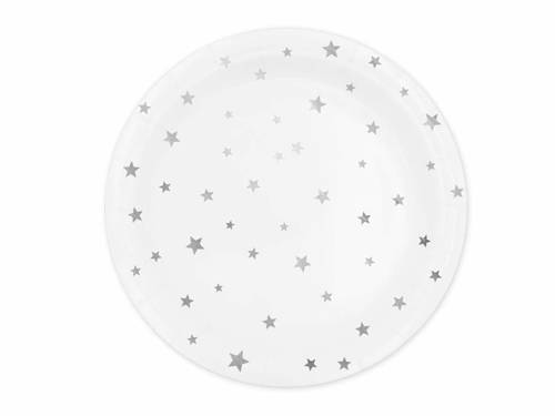 Silver Stars Paper Plates - 23 cm - 6 pcs
