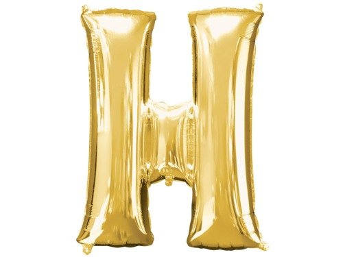 SuperShape "Letter "H" Gold Foil Balloon - 66 x 81 cm - 1 pc