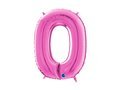 Number 0 fuxia Foil Balloon - 66 cm - 1 pc