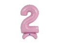 Number 2 Pastel Pink Standing Foil Balloon - 64 cm - 1 pc