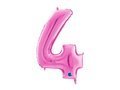 Number 4 fuxia Foil Balloon - 66 cm - 1 pc