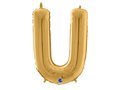 SuperShape Letter "U" Gold Foil Balloon - 66 cm - 1 pc