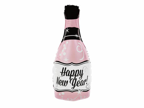 Balon foliowy Butelka szampana Happy New Year - 49 x 100 cm