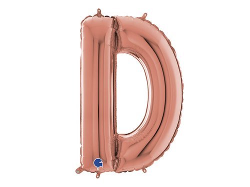 Balon foliowy litera D różowe złoto - 66 cm - 1 szt.