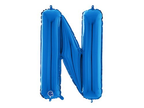 Balon foliowy niebieska litera N - 66 cm - 1 szt.
