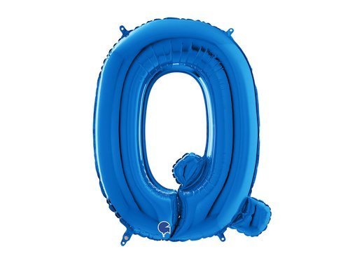 Balon foliowy niebieska litera Q - 66 cm - 1 szt.