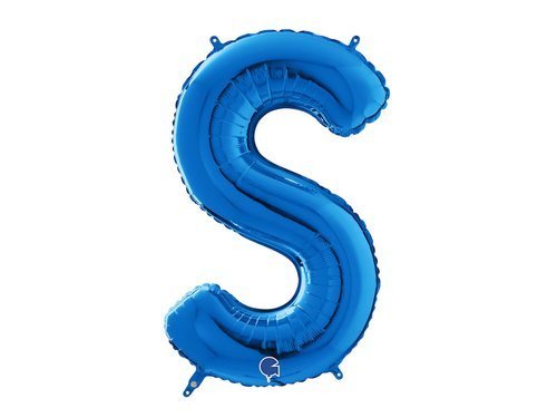 Balon foliowy niebieska litera S - 66 cm - 1 szt.
