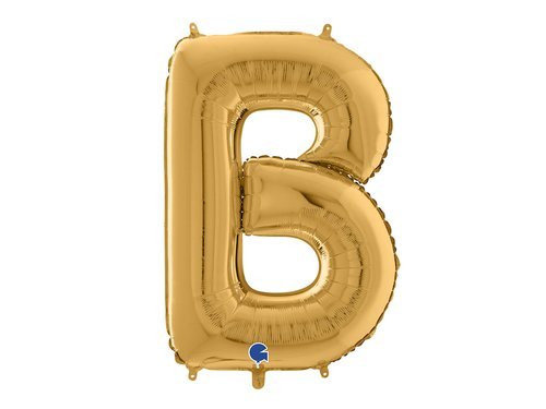Balon foliowy złota litera B - 66 cm - 1 szt.