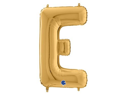 Balon foliowy złota litera E - 66 cm - 1 szt.