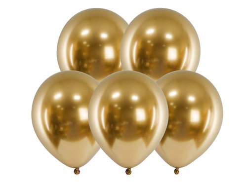Balony lateksowe Glossy złote - 30 cm - 50 szt.