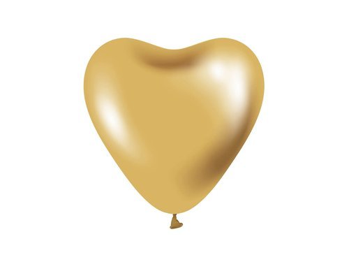 Balony lateksowe Serca platynowe złote - 30 cm - 6 szt.