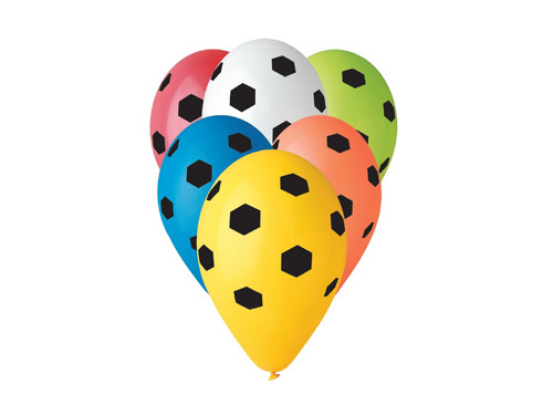 Balony z nadrukiem Piłka Nożna - 30 cm - 5 szt.
