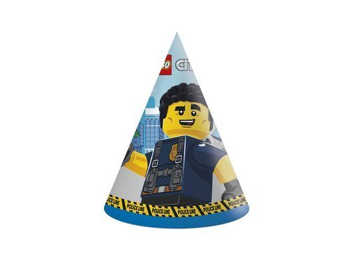 Czapeczki urodzinowe Lego City - 6 szt.