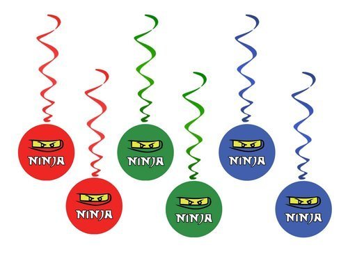 Dekoracja wisząca urodzinowa Ninja - 6 szt.