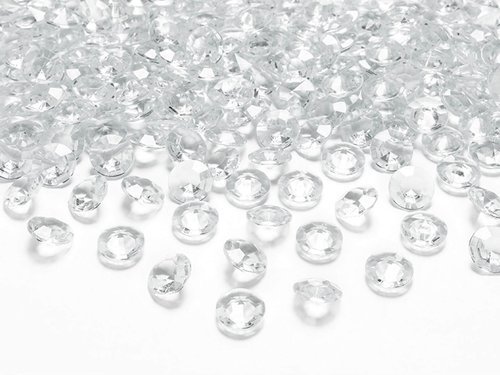 Diamentowe konfetti - bezbarwne - 12 mm - 100 szt.