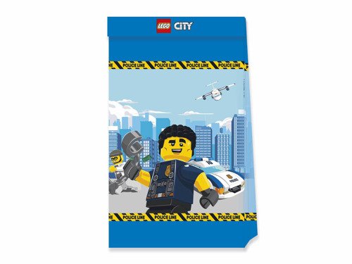 Prezentowe torebki urodzinowe Lego City - 4 szt.