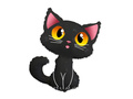 Balon foliowy Czarny kot na Halloween - 61 cm - 1 szt.