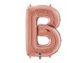 Balon foliowy litera B różowe złoto - 66 cm - 1 szt.