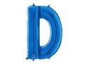 Balon foliowy niebieska litera D - 66 cm - 1 szt.