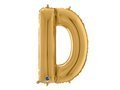 Balon foliowy złota litera D - 66 cm - 1 szt.
