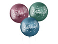 Balony lateksowe shiny Happy Birthday - 48 cm - 3 szt.