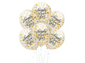 Balony przezroczyste Happy New Year z konfetii - 30 cm - 100 szt.